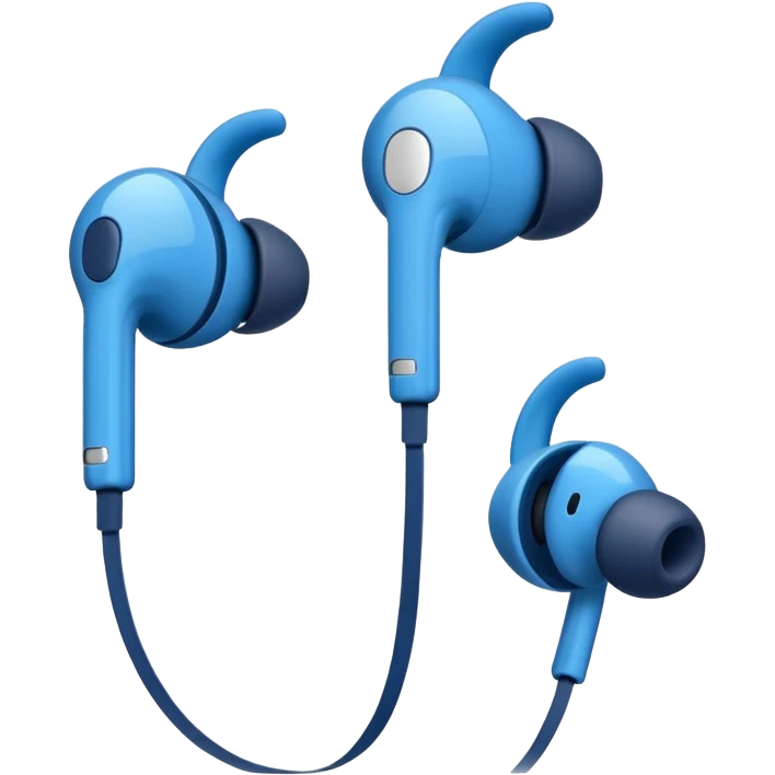 EarPods headphones with a blue color emoji