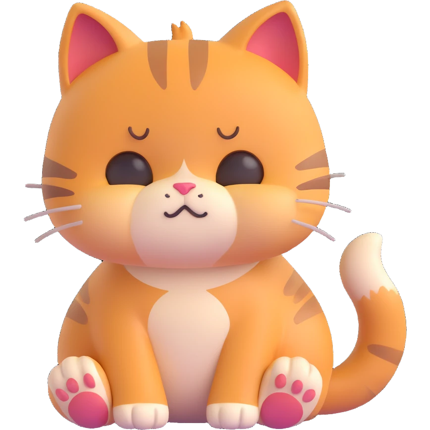 a cute cat with a deep frown, paws together, looking down in sadness and disappointment emoji