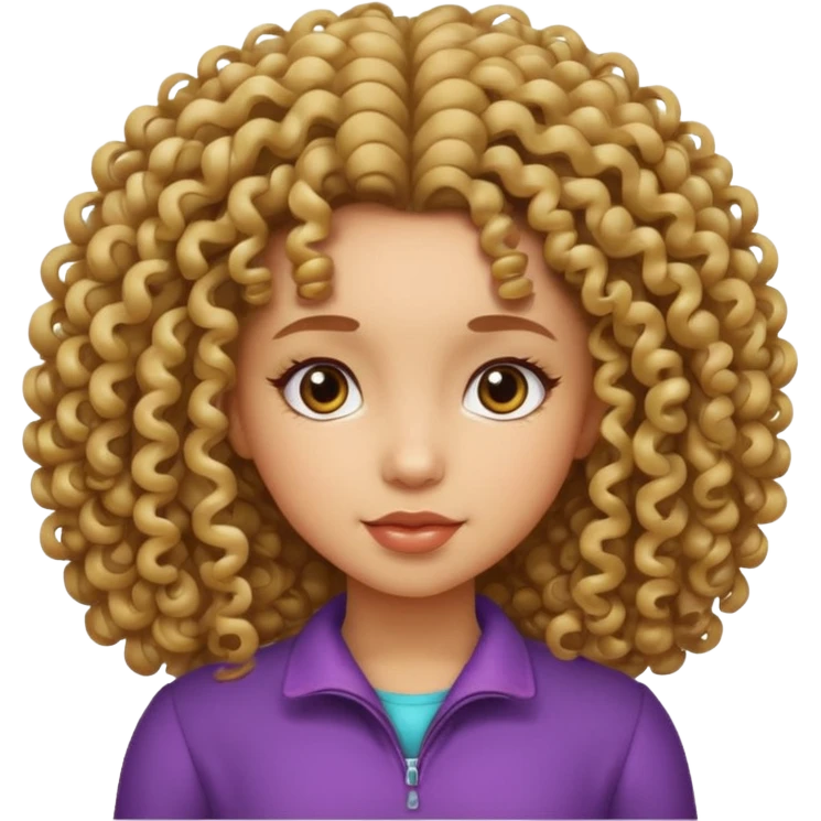 girl with big curly hair  emoji