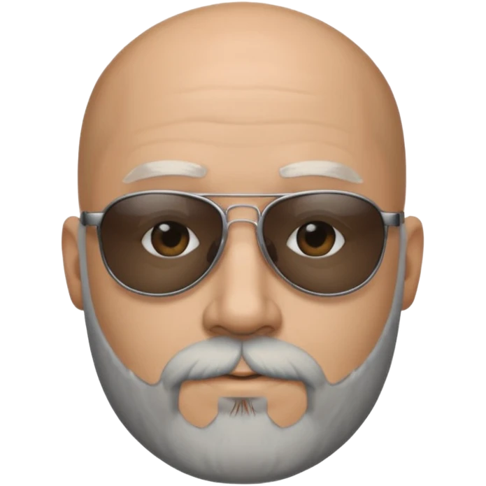 Bald male, black sunglasses, gray goatee beard, realistic portrait emoji