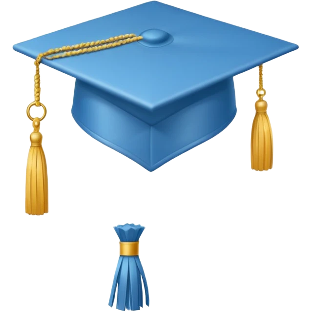 cappello da laurea per un corso terminato blu celeste emoji