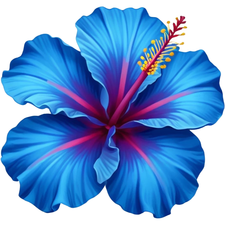 Blue hibiscus emoji