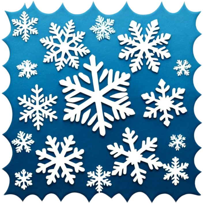 Falling snowflakes, felt texture, scrapbooking emoji