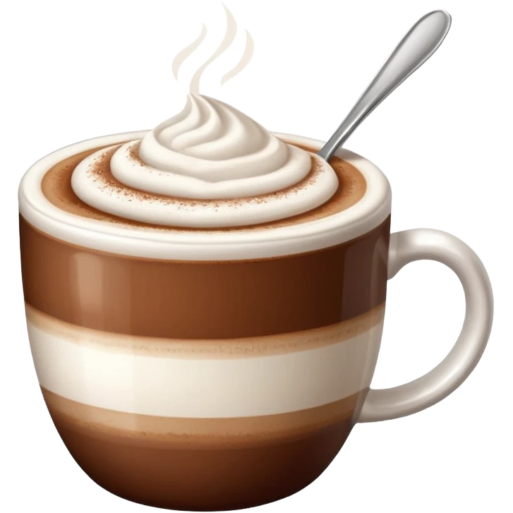 Cappuccino with frothy milk and a sprinkle of cocoa on top emoji
