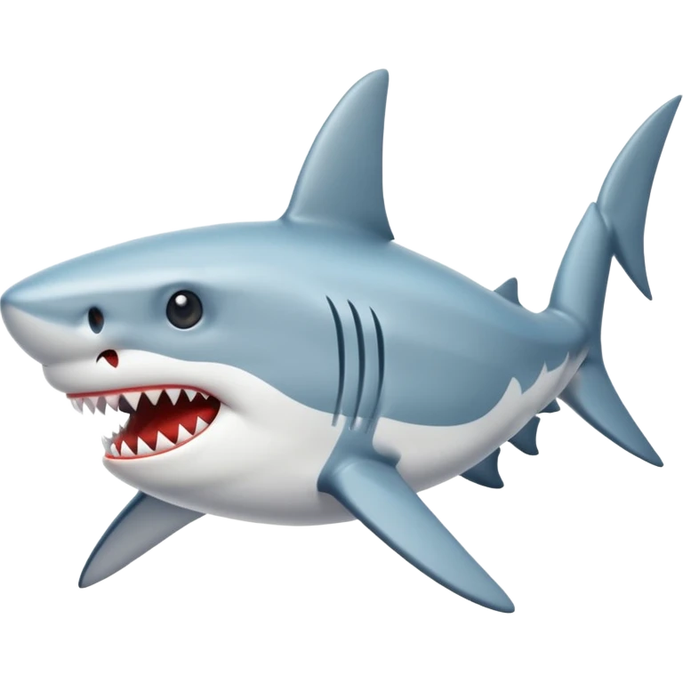 A shark with a pair of shoes emoji