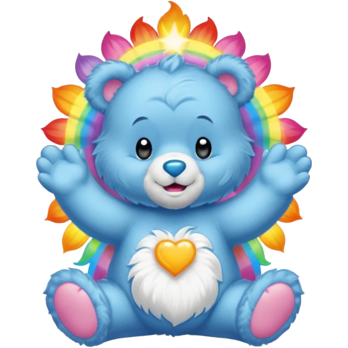 Care bear radiating positive energy emoji