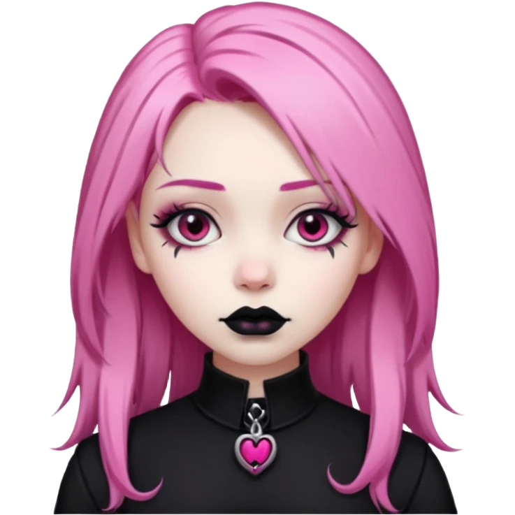 Gothic girl with pink hair emoji