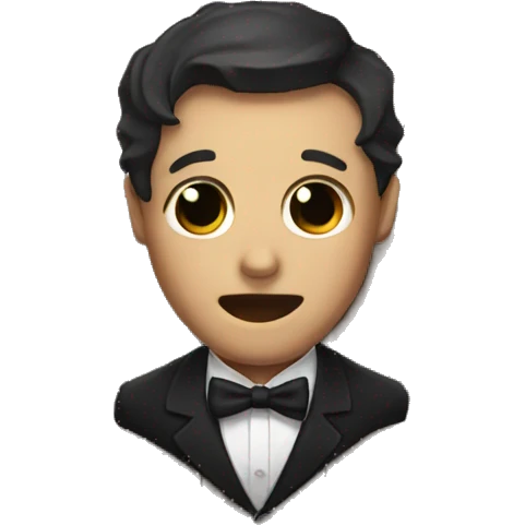 A coffin with a bow tie emoji