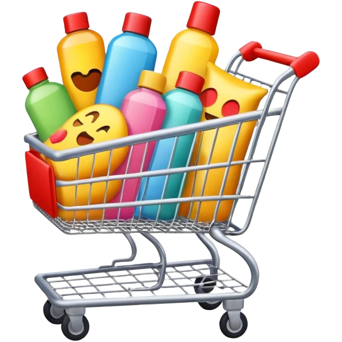 emoji of beauty products are flying into shopping cart
 emoji