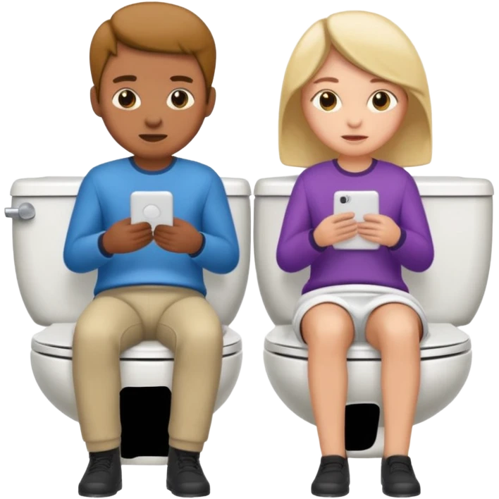 Two people on the toilet next to each other emoji