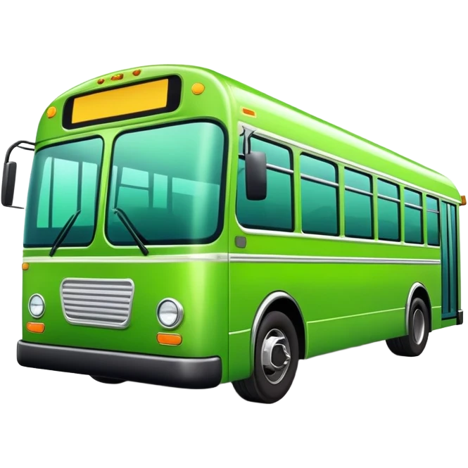 bright green city bus emoji