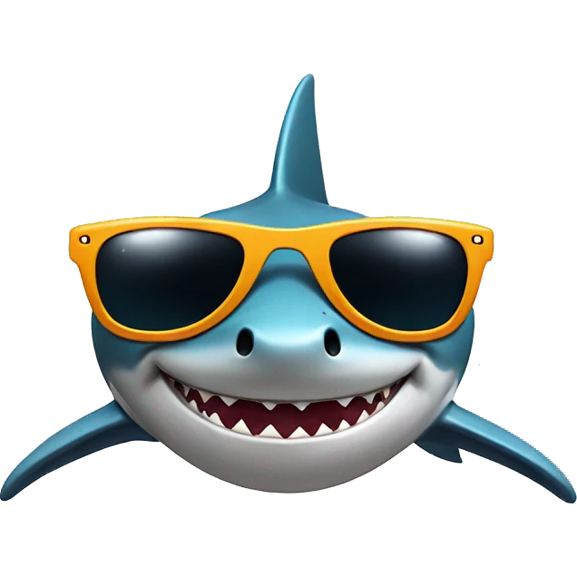 Shark with sunglasses emoji