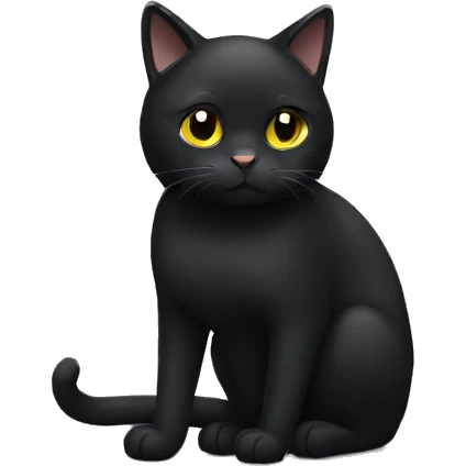 Black cat sad emoji