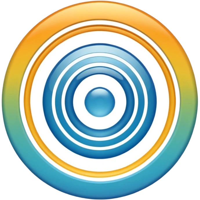 iOS-style 3D emoji: concentric curved sound waves radiating outward from a central point, with smooth glossy shading and soft light reflections emoji