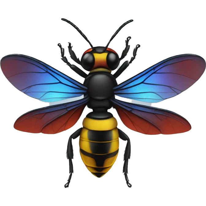 German black red yellow Wasp blue iridescent wings emoji