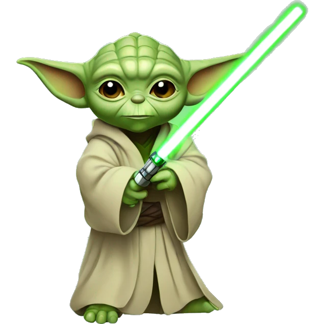 yoda with lightsaber emoji