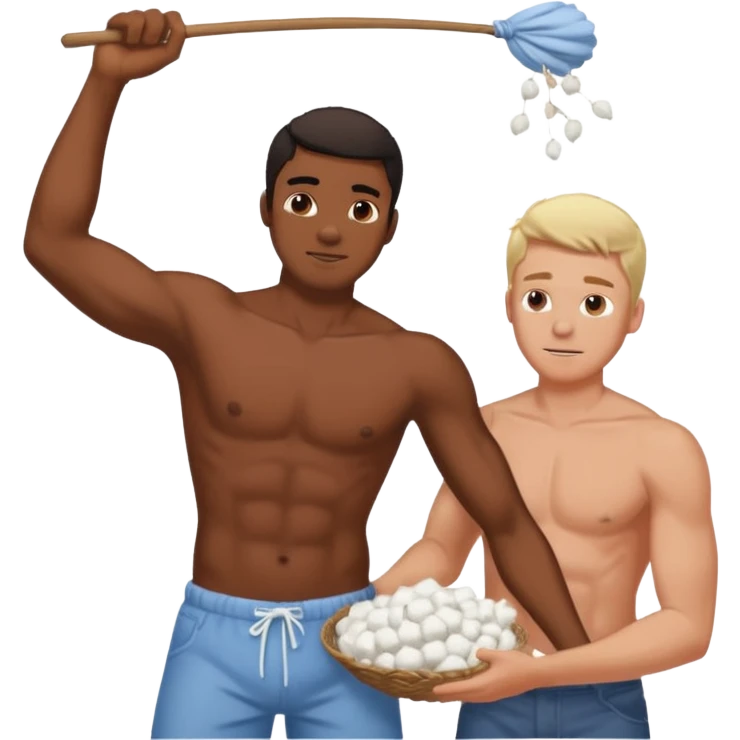 slave getting whipped by owner while picking cotton emoji