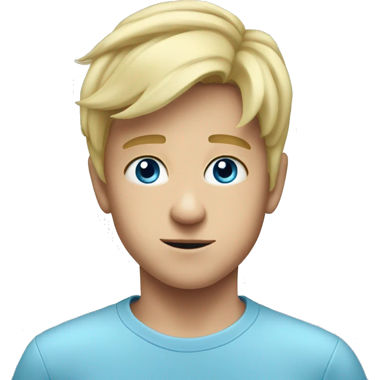 blonde boy portrait indoors meme blue eyes emoji