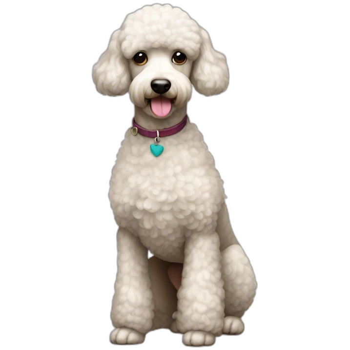 Dog Standart Poodle full body emoji