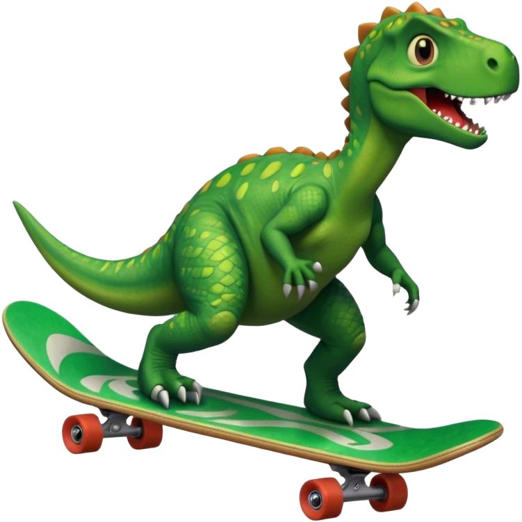 Dinosaur on a skateboard emoji