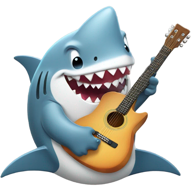 Shark with guitar  emoji
