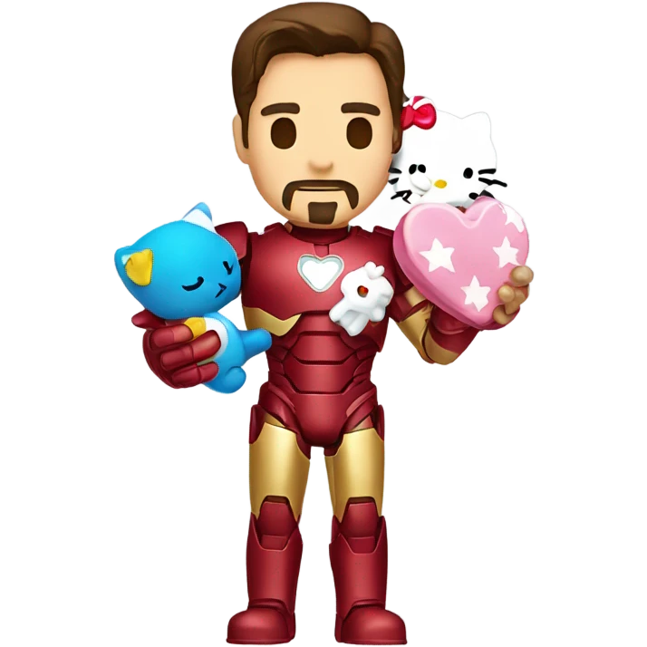 Iron man holding hello kitty  emoji