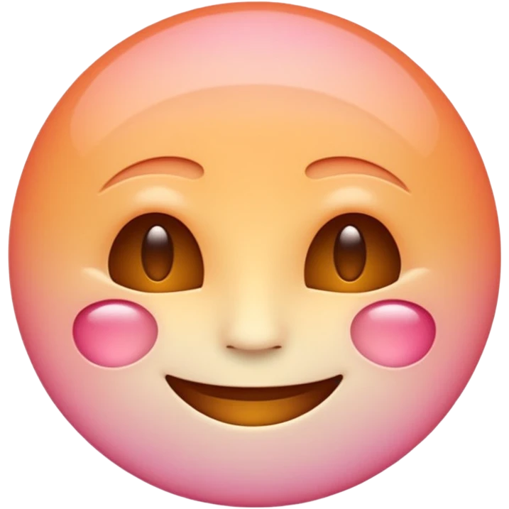 minimalist illustration of a warm glowing emoji face representing anonymous emotional connection. soft orange-pink gradient, gentle smile, organic round form, light diffusion, sense of warmth and intimacy, subtle glow around the edges, smooth and friendly aesthetic. emoji