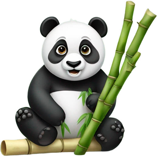 Panda is eating bamboos emoji