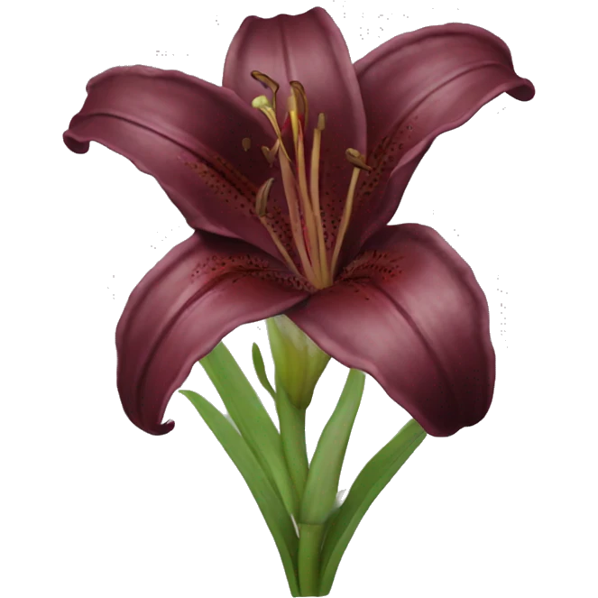 realistic burgundy lily emoji