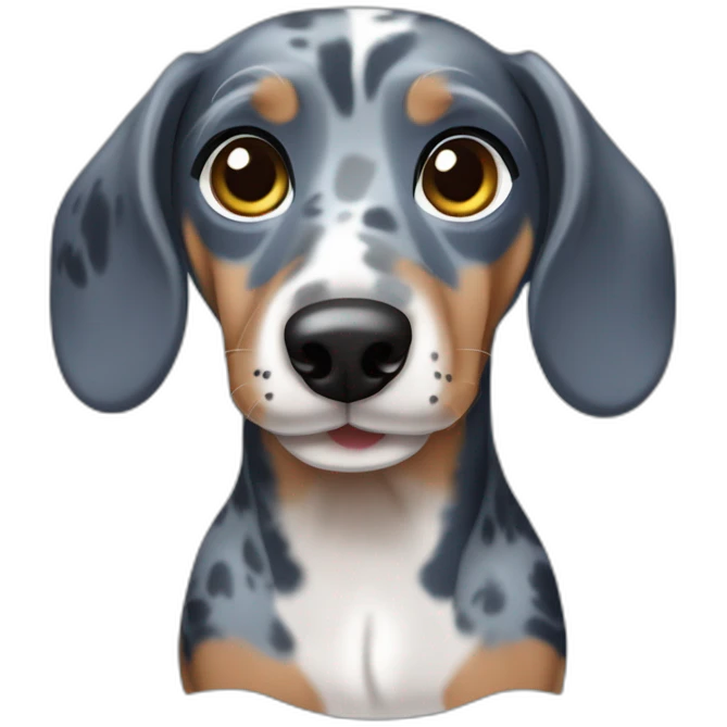 short haired dark blue merle dachshund full body emoji