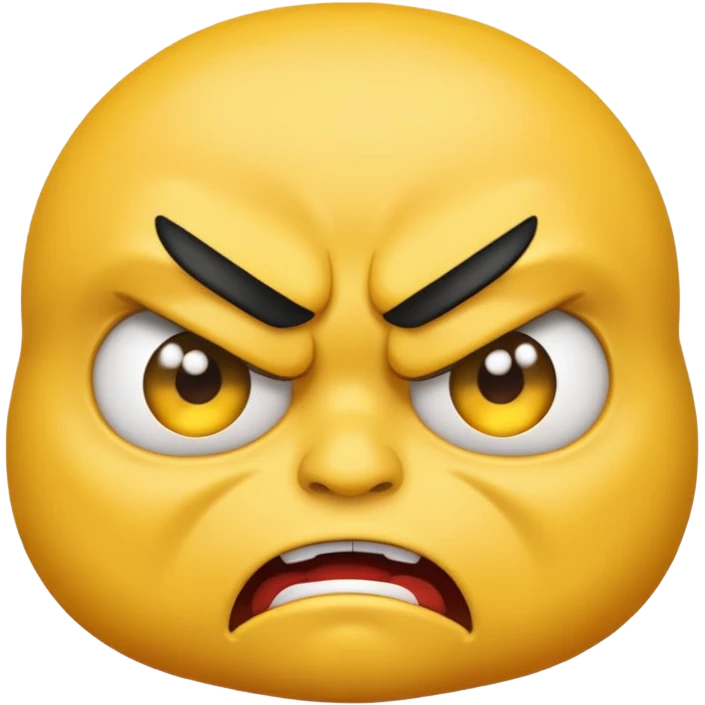 Cute mad yellow face  emoji