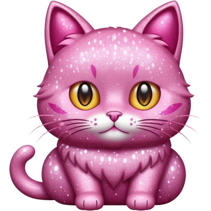 glitter pink cat emoji