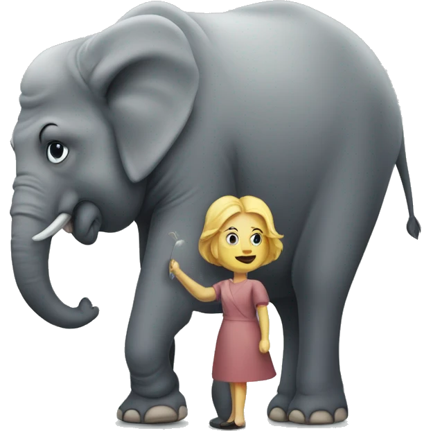 Een olifant zoals een vrouw emoji
