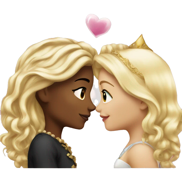 2 women princesses couple blonde kiss emoji