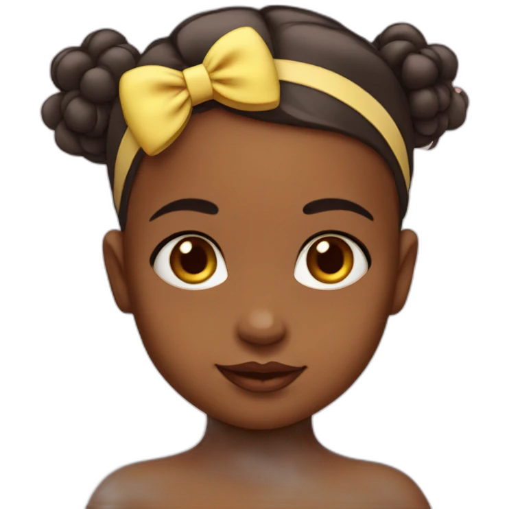 A baby girl with a bow head band on the head emoji