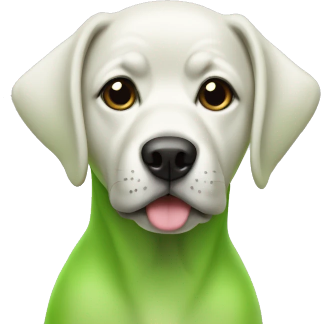 Lime green dog emoji