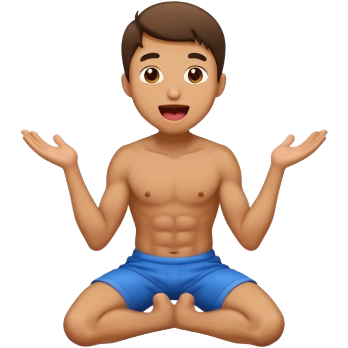 Man on knees with tongue out emoji