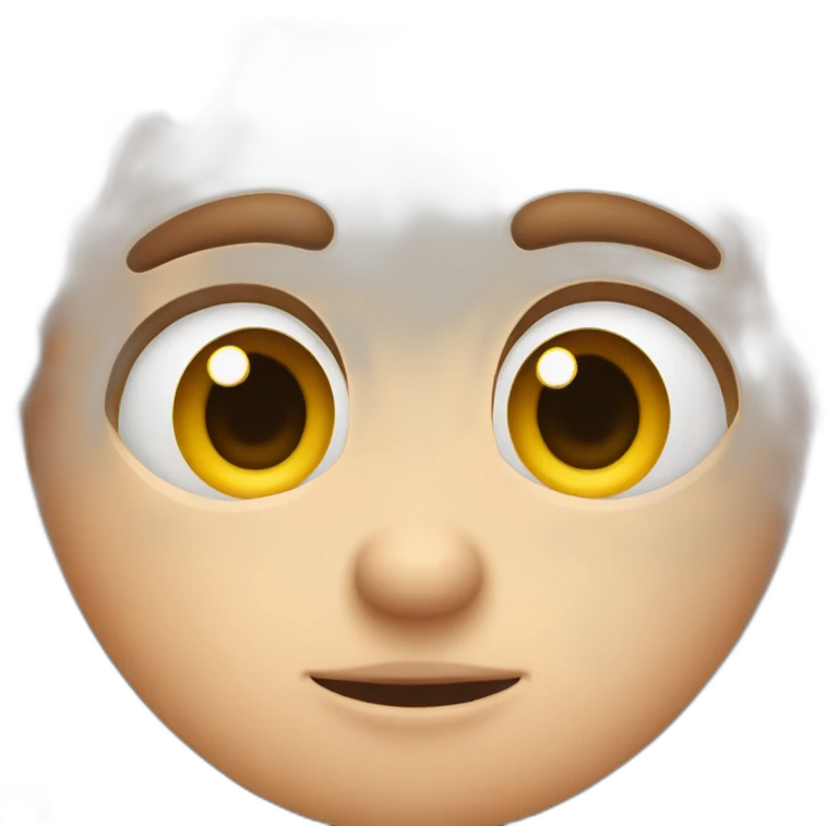 Emoji with red tired eyes and a patchy beard emoji