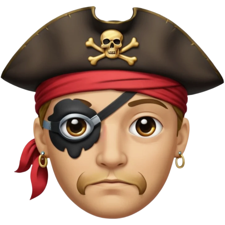 Eye patch pirate with earring, one eye covered
 emoji