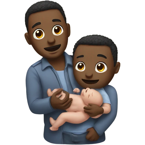 Two men raising a baby ￼ emoji
