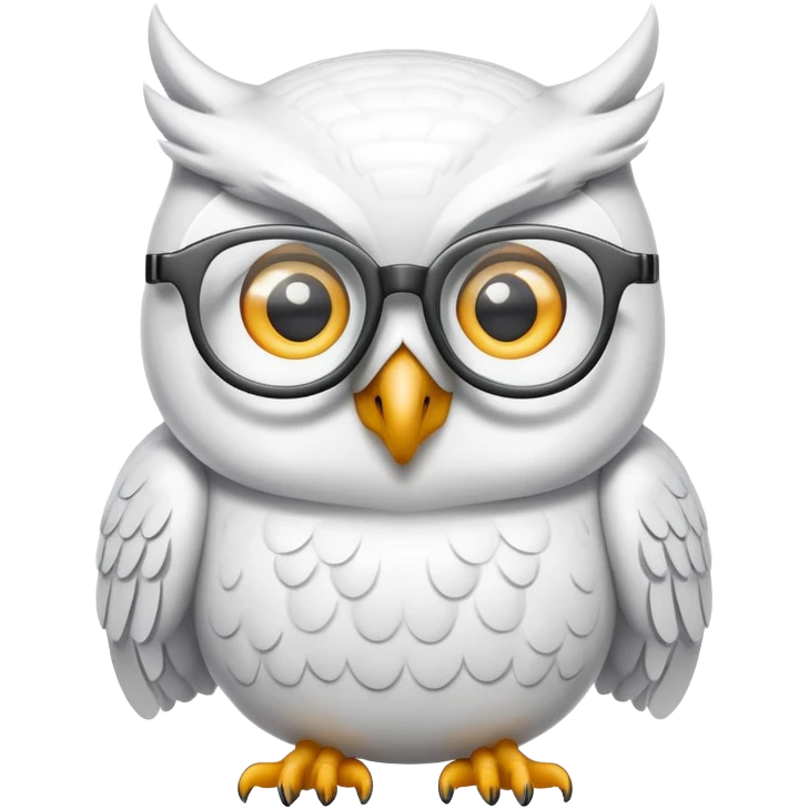 white owl doing coding emoji