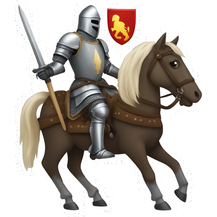 Medieval knight down on mi kness emoji