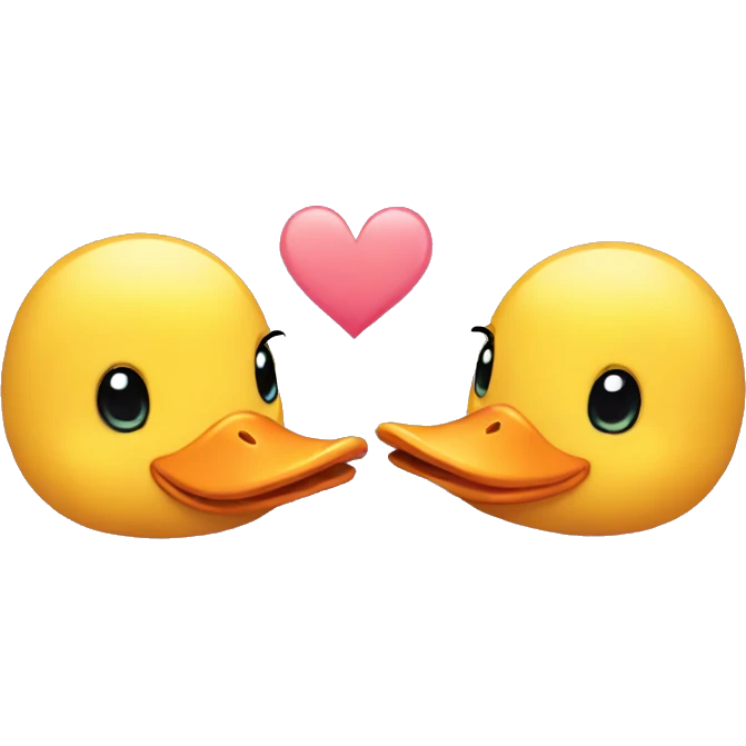cute duck couple being in love emoji