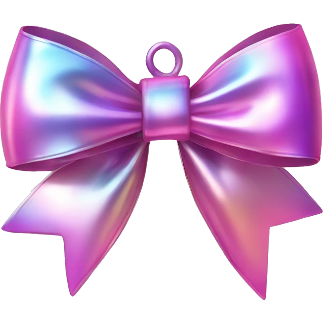 iridescent christmas ornament bow pink emoji