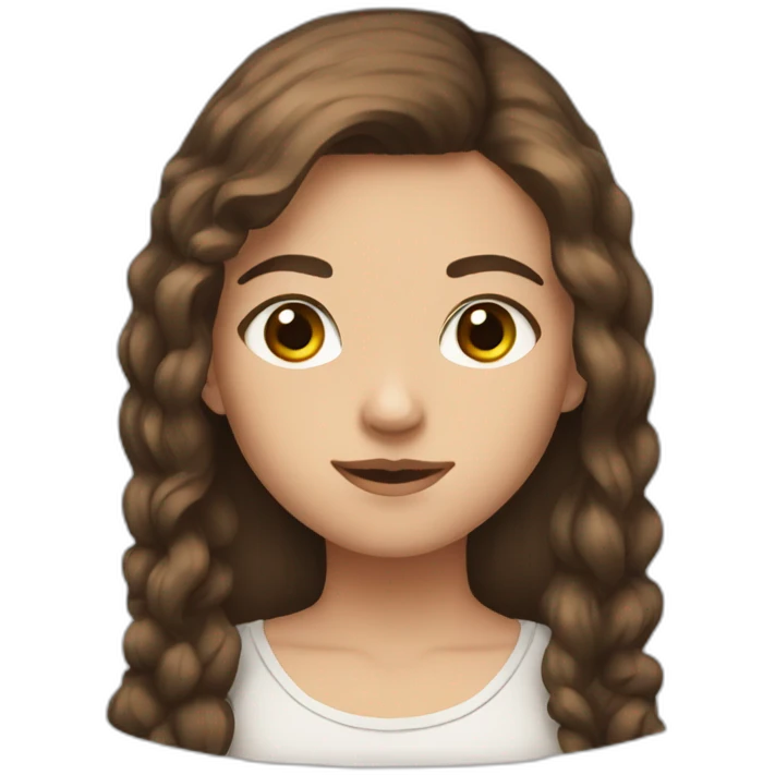 A 15 years Old girl with brown hair and eyes emoji