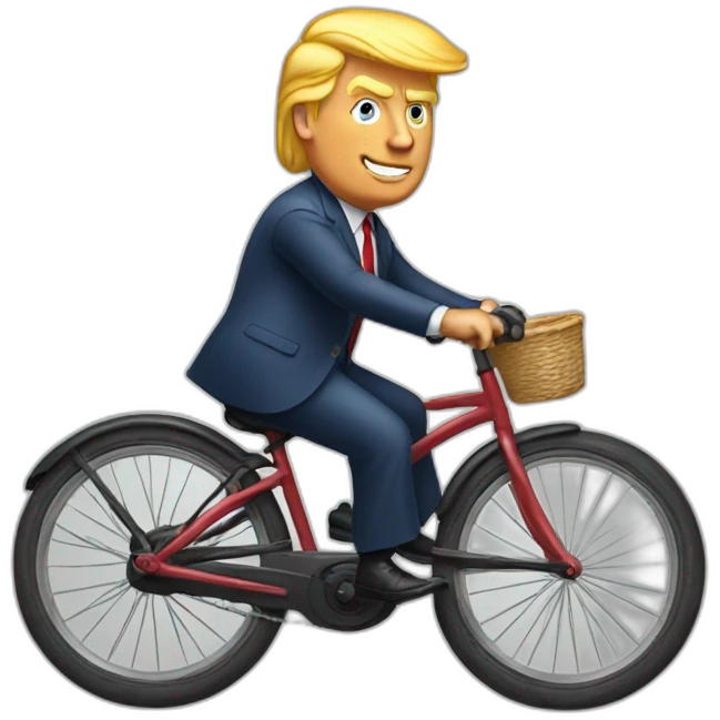 Trump riding bicycle emoji