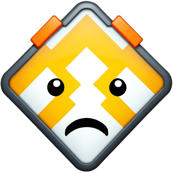 a warning pictogram in pixel style emoji
