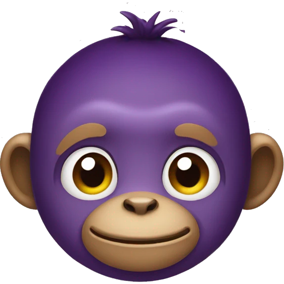 Monkey wearing eggplant emoji