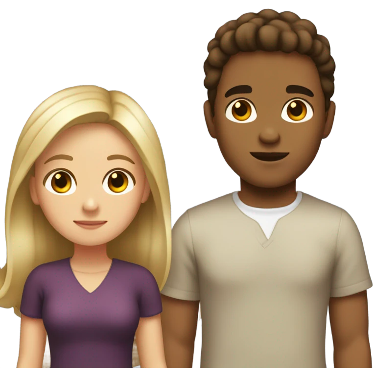 Puerto rican beard short brown hair boy and blond long hair girl couple emoji