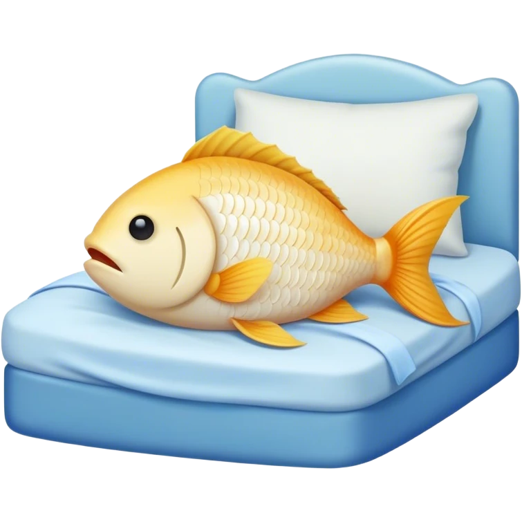 Fish in bed sleepinf emoji